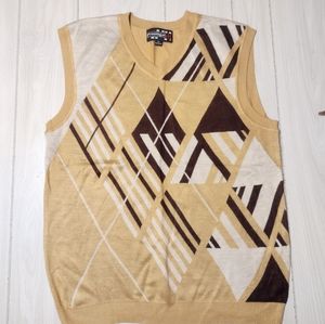 Royal Prestige  Diamond Shape Pattern Tan Men's Sweater Vest 2XL